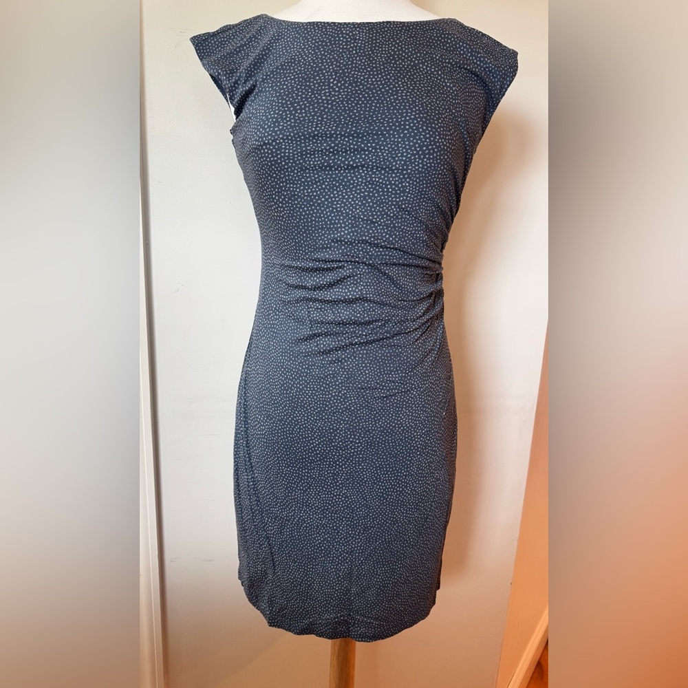 LOFT Navy Blue Speckle-Pattern Dress (Women’s S)